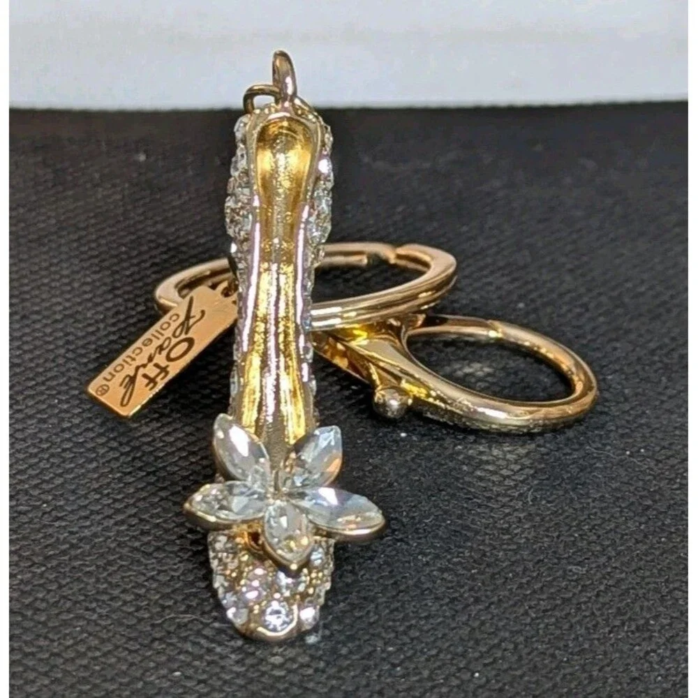 Off Park Crystal High Heel Keychain or Bag Charm - Gold Tone, Bling